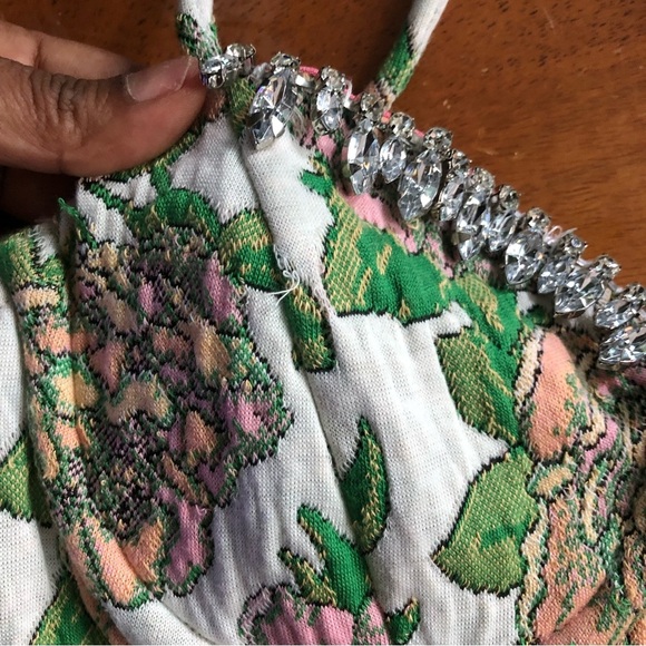 Zara JACQUARD DRESS WITH RHINESTONES - Picture 16 of 16